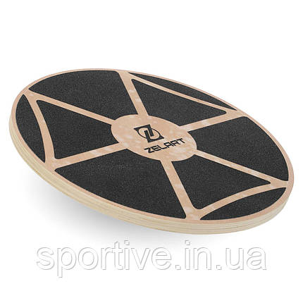 Диск балансувальний балансборд дерев'яний WOOD BALANCE BOARD Zelart FI-9665 (дерево, PP, розмір 39x7,5 см,, фото 1