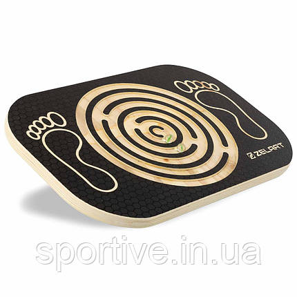 Дошка балансувальна з лабіринтом Zelart BALANCE BOARD FI-5360 (фанера, пластик, розмір 46х30х8 см), фото 1