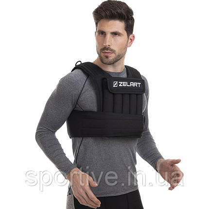 Жилет обважнювач з регульованою вагою Zelart WEIGTH VEST FI-2630-10 (MD1686-10) 1-10 кг (поліестер,, фото 1