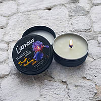 Масажна свічка L'amour з ароматом ірису та бурштинового мускусу для розслаблення та догляду за шкірою 30 мл