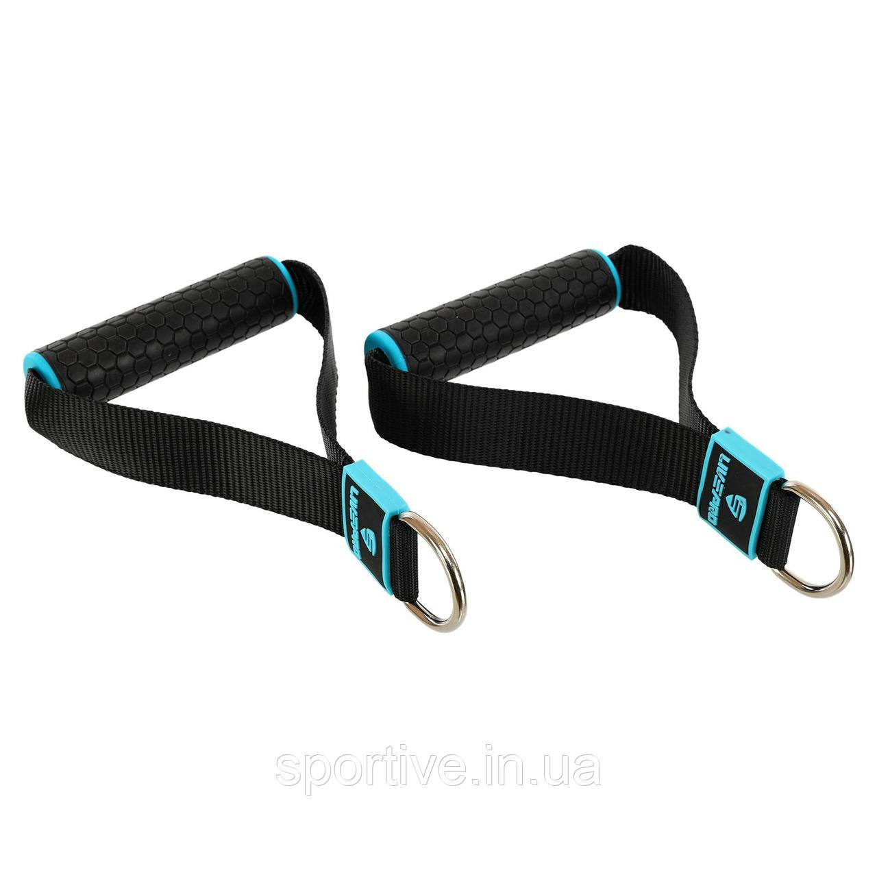 Ручки (2 шт.) для еспандера STRAP HANDLE PRO LiveUp LP8192J (нейлон, TPR, чорний)