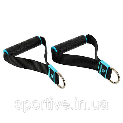 Ручки (2 шт.) для еспандера STRAP HANDLE PRO LiveUp LP8192J (нейлон, TPR, чорний), фото 1