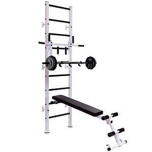 Шведська стінка з турніком, брусами, лавкою для преса та спини Атлант SP-Planeta L-4452 (АТЛ) (метал,