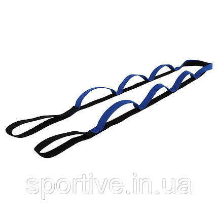 Стрічка стропа з петлями для розтяжки Stretch Strap SP-Sport FI-1756 (8 петель, поліестер, розмір 220x4 см, кольори, фото 1