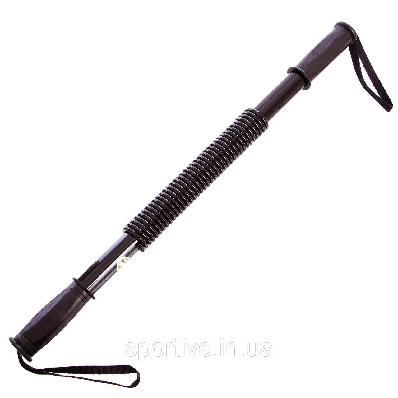 Еспандер силовий прут Power Twister CIMA CM-H104 (метал, ручка гума, l-61 см, d-4 см, навантаження 40 кг, чорний)