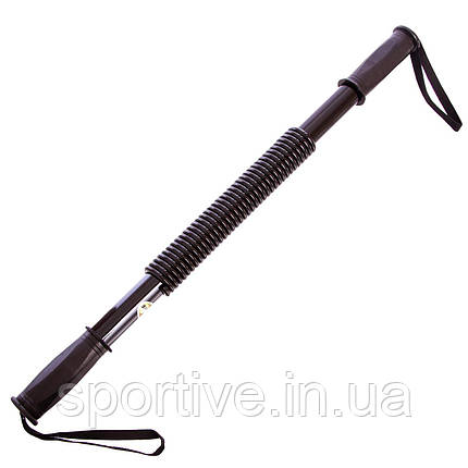 Еспандер силовий прут Power Twister CIMA CM-H104 (метал, ручка гума, l-61 см, d-4 см, навантаження 40 кг, чорний), фото 1