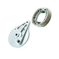 Ступиця гальмівна  мопед Дельта -70 задня в зборі з колодками