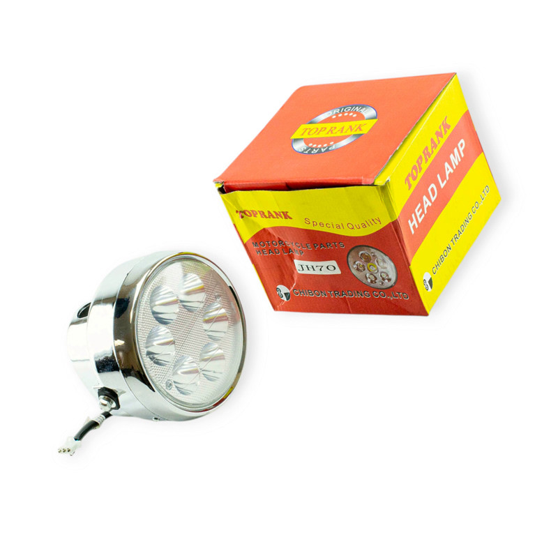 Фара кругла Альфа LED (6 світлодіодів, хром, 18W)