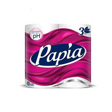Туалетний папір Papia 3-х шаровий 8х140 відривів