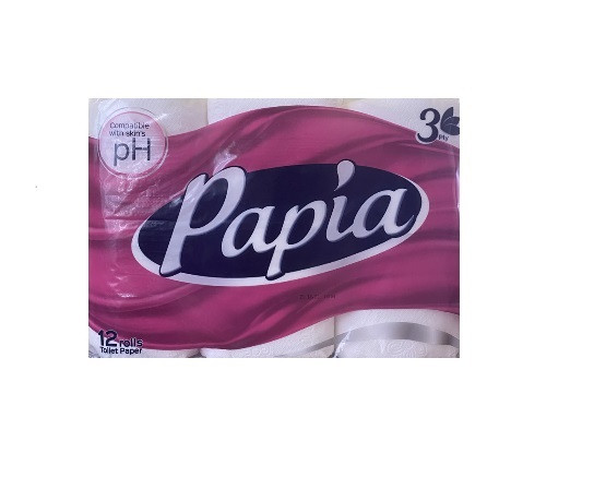 Туалетний папір Papia 3-х шаровий 12х140 відривів, фото 1