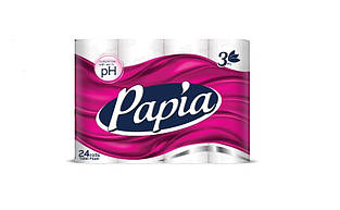 Туалетний папір Papia 3-х шаровий 24х140 відривів