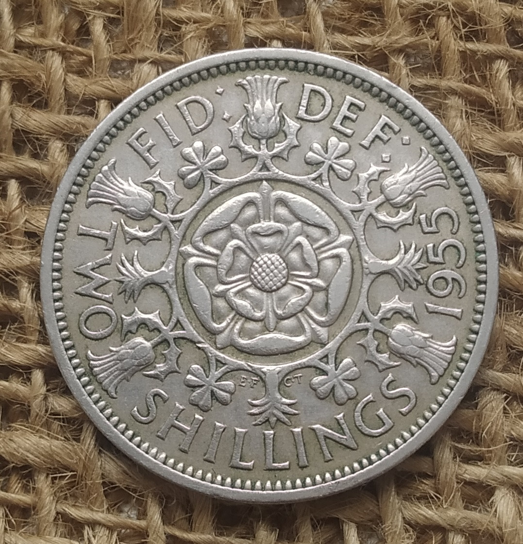 2 шилiнга (флорин) 1955 року. Велика Британiя