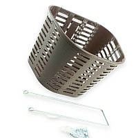 Велокорзина 28 передня (пластик) лита коричнева