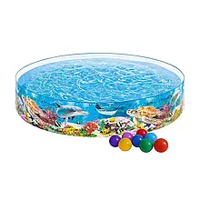 Басейн дитячий каркасний Intex 58472-1 «Океанський риф», 244 х 46 см, з кульками 10 шт. топ