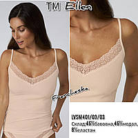 Майка женская бежевая с кружевом ELLEN (размер S-XXL)