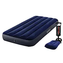 Надувний матрац Intex 64756-2, 76 x 191 x 25 см, з подушкою, насосом. Одномісний топ