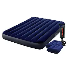 Надувний матрац Intex 64758-2, 137 x 191 x 25 см, із двома подушками, насосом. Полуторний топ