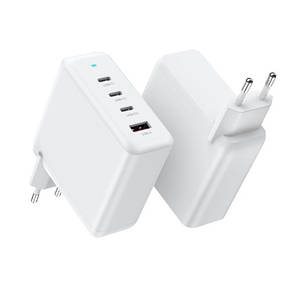 Зарядний пристрій мережевий USB GaNP/QC3.0/PD3.0/PPS 100W 3 USB-C + 1 USB-A білий