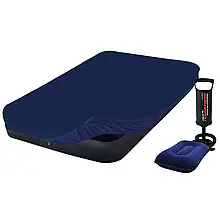 Надувний матрац Intex 64757-3, 99 x 191 x 25 см, з насосом, наматрацом (чохлом), подушкою. Одномісний топ