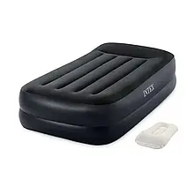 Надувне ліжко Intex 64122-2, 99 х 191 х 42 см, вбудований електронасос, подушка. Односпальне топ
