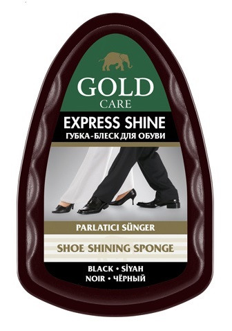 Губка-блиск Goldcare для взуття чорна, фото 1