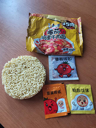 Kang Shifu 115g Локшина пшенична з яловичиною, томат і яйце, фото 3