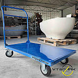 Візок платформенний складський, вантажний SHVV-2-1, 300 кг, 1000х600мм d-125 мм для магазину, складу, фото 2