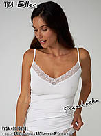 Женская белая майка с кружевом ELLEN (размер S-XXL)