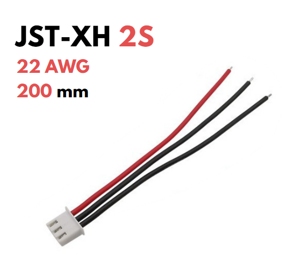 Балансувальний кабель для акумуляторів JST-XH 2S 22 AWG 20 см, фото 1