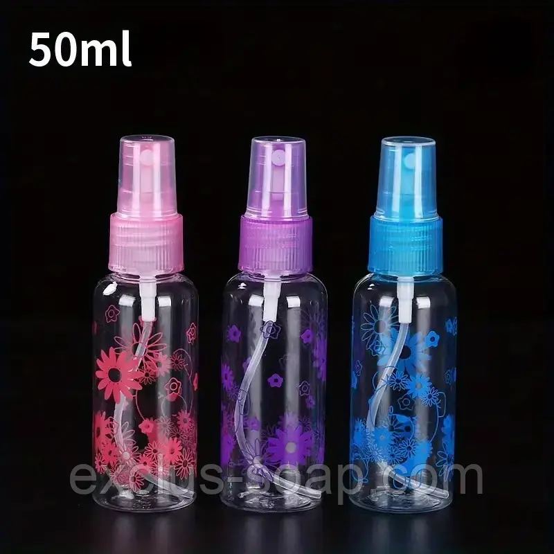 Пляшечка 50 мл зі спреєм (кольорові), фото 1