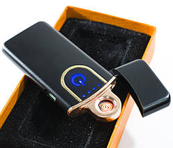 Електрозапальничка спіральна акумуляторна Classic Fashionable, Чорна Глянець, USB запальничка, 6746 (ST)