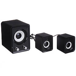 Колонки для комп'ютера, ноутбука FT-202 Mini 2.1 чорні, акустична система для дому | музичні колонки (ST)