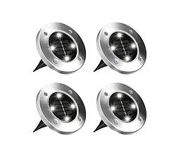 ОЧЕНКА! Вуличні ліхтарі для саду "Bell Howell Disk lights" (4 шт.) LED світильники на сонячній батареї (ST)