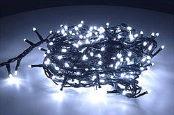 Новорічна гірлянда біла холодна 300 Led лампочок, 13 метрів, Чорний кабель, світлодіодна гірлянда (ST)