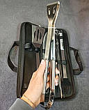 Набір для гриля та барбекю: 6 аксесуарів — Для шанувальників BBQ — з неіржавкої сталі з ножем 4 шампурами 2304, фото 3