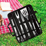 Набір для гриля та барбекю: 6 аксесуарів — Для шанувальників BBQ — з неіржавкої сталі з ножем 4 шампурами 2304, фото 7