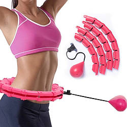 Комплект обруч для схуднення Hoola Hoop Massager Рожевий і пояс для схуднення Vulkan Вулкан Extra Long (ST)