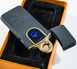 Електрозапальничка спіральна акумуляторна Classic Fashionable, Сіра Матова, USB запальничка, 6746 (ST)