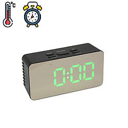 Годинник настільний електронний LED Mirror Clock DS-3658L дзеркальний годинник із термометром і будильником (ST)