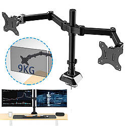 Кронштейн для монітора UKC Desk Mount 9629 17-33" настільне кріплення для двох моніторів, VESA тримач (ST)