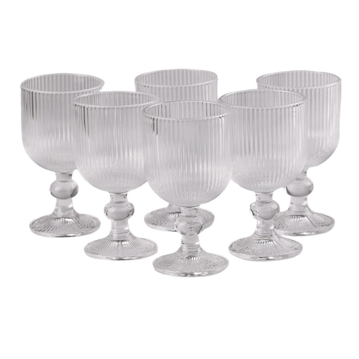 Набір із 6-ти скляних прозорих келихів на ніжці Merlot Edelman, фото 1