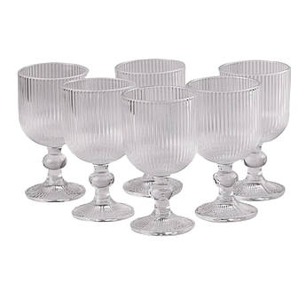 Набір із 6-ти скляних прозорих келихів на ніжці Merlot Edelman