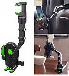 Кріплення телефона в машину на дзеркало Cellphone Holder Чорно-зелений тримач для телефона в машину (ST)