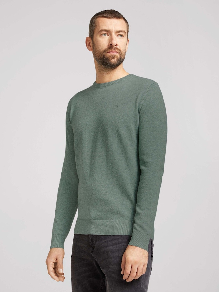 Кофта basic crew neck sweater 1027299XX1028732 Tom Tailor XXXL Зелений 1027299XX1028732, фото 1