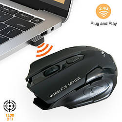 Бездротова миша комп'ютерна UKC Wireless Mouse art-5590 Чорна, блютуз-мишка для пк (бездротова ведмедик) (ST)