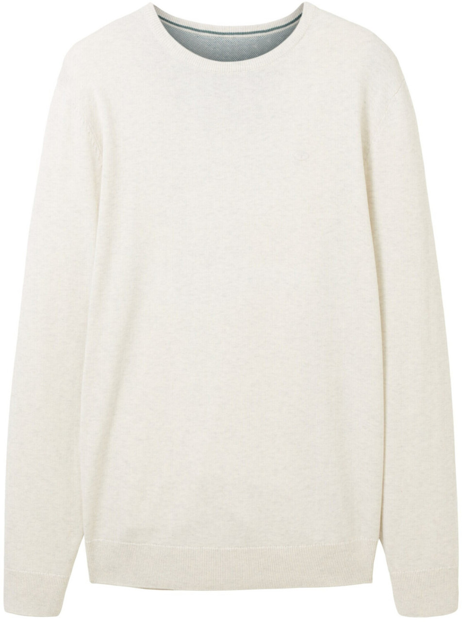Кофта basic crew neck sweater 1027661-32715 Tom Tailor XL Білий 1027661-32715, фото 1