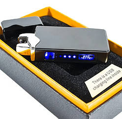 Імпульсна запальничка Lighter Classic USB 315 Чорна електро-імпульсна запальничка, подарунок Чоловіку (ST)