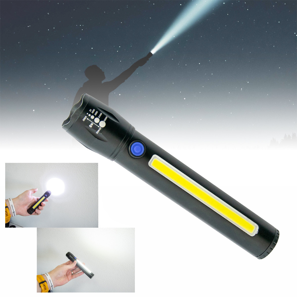 Ліхтарик ручний BL-K/C-63-COB USB Type-C Charge світлодіодний ліхтар акумуляторний, маленький LED-ліхтарик (ST), фото 1