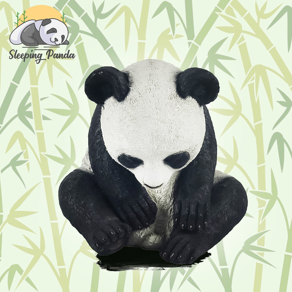 Декоративна скульптура для саду "Sleeping panda" 27,8х27х26,5 см статуетка для саду, садова фігурка (ST), фото 1