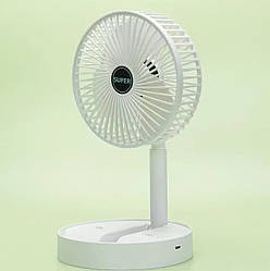 Мінівентилятор Telecopic Folding Fan, Білий — акумуляторний, настільний, складаний (міні вентилятор) (ST)
